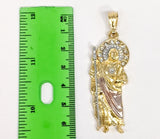 Plated Tri-Gold Saint Jude Thaddaeus Pendant