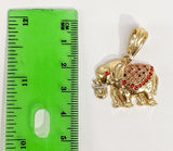 Plated Tri-Gold Elephant Pendant