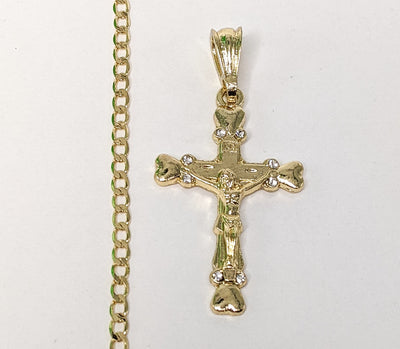 Plated Cross Pendant and 18