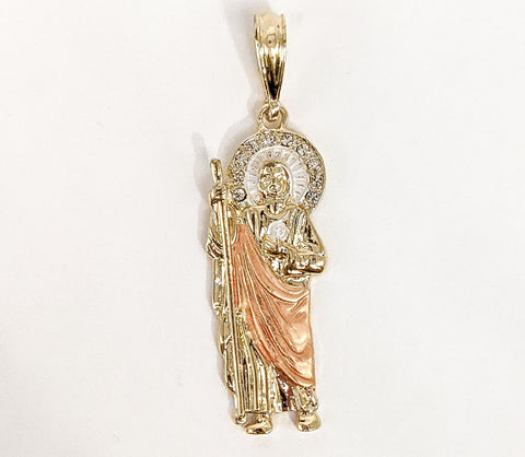 Plated Tri-Gold Saint Jude Thaddaeus Pendant