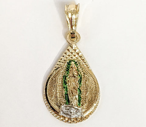 Plated Multicolor Virgin Mary Pendant