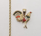 Plated Rooster 2mm Rope/Braided Chain Necklace