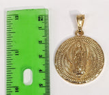 Plated Virgin Mary 4mm Figaro Chain Necklace