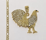 Plated Rooster Figaro 3mm Chain Necklace