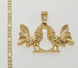 Plated Rooster Figaro 3mm Chain Necklace