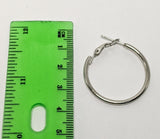 Rhodium Plated 25mm Hoop Earring