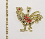 Plated Rooster Figaro 3mm Chain Necklace