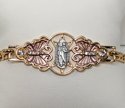 Plated Tri-Gold Saint Jude Adjustable Bracelet