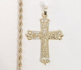 Plated Cross 4mm Rope/Braided Chain Necklace