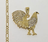 Plated Rooster Figaro 4mm Chain Necklace