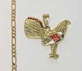 Plated Rooster Figaro 4mm Chain Necklace