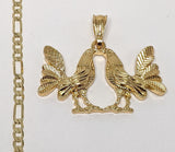 Plated Rooster Figaro 4mm Chain Necklace