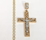 Plated Multicolor Cross 4mm Mariner Anchor Chain Necklace