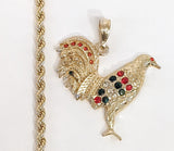 Plated Rooster Rope/Braided 4mm Chain Necklace