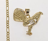 Plated Rooster Figaro 4mm Chain Necklace