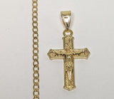 Plated Dainty Cross 3mm Cuban Chain Necklace