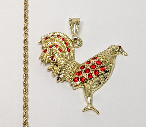 Plated Rooster Rope/Braided 2mm Chain Necklace