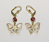 Plated Tri-Gold Butterfly Earring