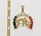 Plated Elephant 5mm Figaro Chain Necklace