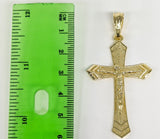 Plated Cross and Saint Benedict 3mm Figaro Chain Necklace