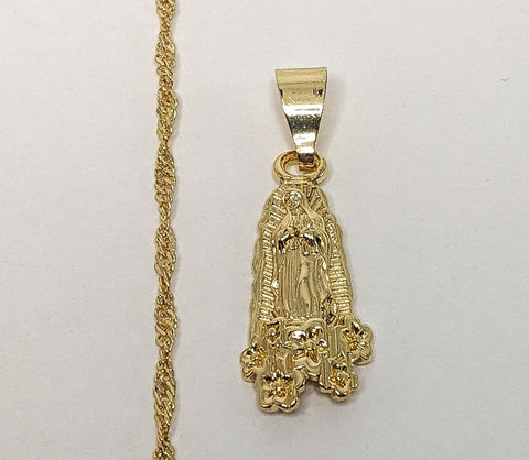 Plated Dainty Virgin Mary Twist Chain Necklace