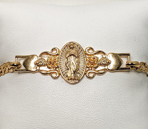 Plated Virgin Mary Adjustable Bracelet