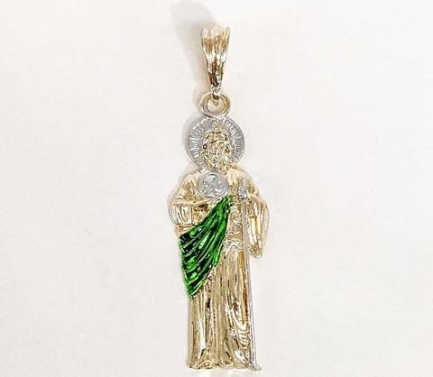 Plated Multicolor Saint Jude Thaddaeus Pendant