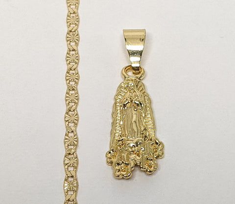 Plated Dainty Virgin Mary 3mm Star Chain Necklace