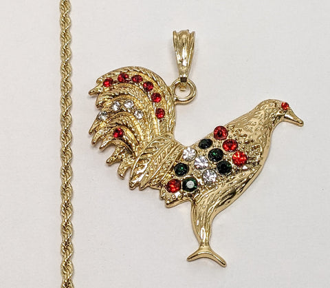 Plated Rooster Rope/Braided 2mm Chain Necklace