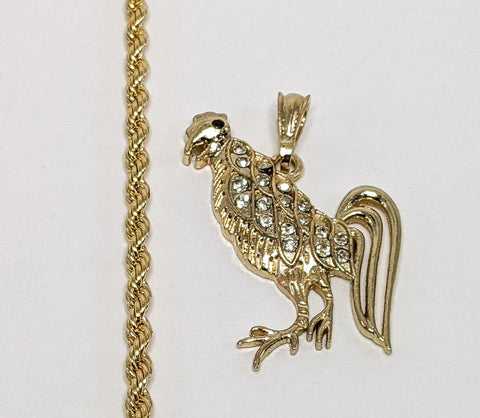 Plated Rooster Rope/Braided 4mm Chain Necklace