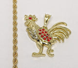 Plated Rooster Rope/Braided 4mm Chain Necklace