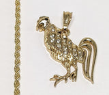 Plated Rooster Rope/Braided 3mm Chain Necklace