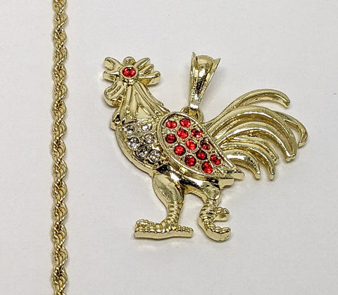 Plated Rooster Rope/Braided 3mm Chain Necklace