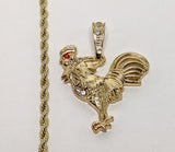 Plated Rooster 3mm Rope/Braided Chain Necklace