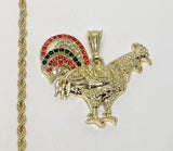 Plated Rooster Rope/Braided 3mm Chain Necklace