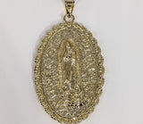 Plated Saint Jude and Virgin Mary Double Side Pendant