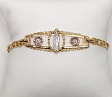 Plated Tri-Gold Virgin Mary Bracelet