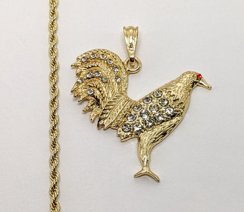 Plated Rooster Rope/Braided 3mm Chain Necklace