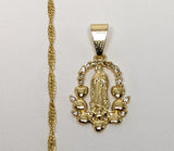 Plated Dainty Virgin Mary Twist Chain Necklace