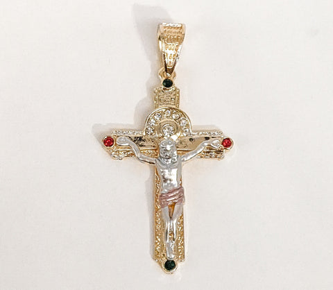 Plated Tri-Gold Cross Pendant