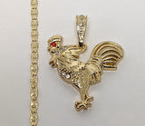 Plated Rooster 3mm Star Chain Necklace