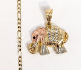 Plated Elephant 3mm Figaro Chain Necklace