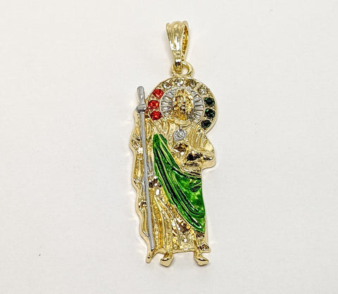 Plated Multicolor Saint Jude Thaddaeus Pendant