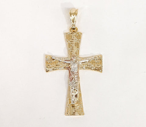 Plated Tri-Gold Cross Pendant