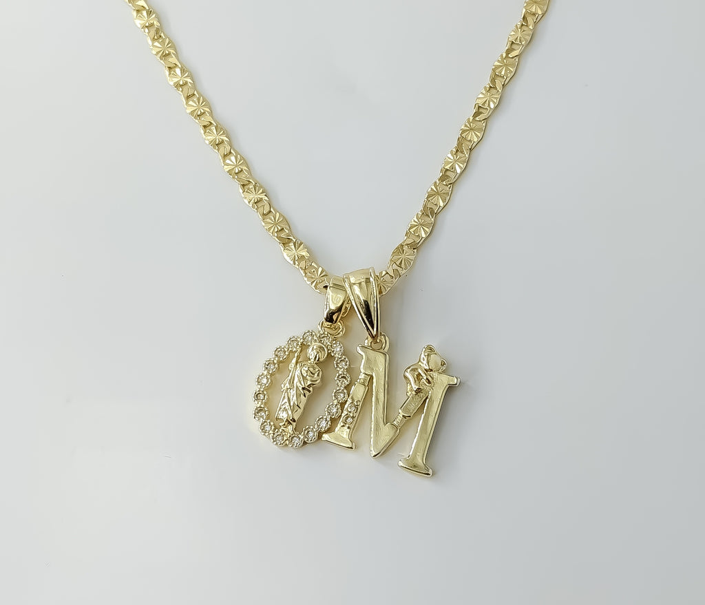 Dainty Saint Jude double pendants on a 3mm star chain gold plated necklace.

Gold plated Saint Jude double pendants ador