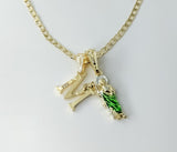 Gold Plated 14K Saint Jude double pendants with Cuban chain necklace.