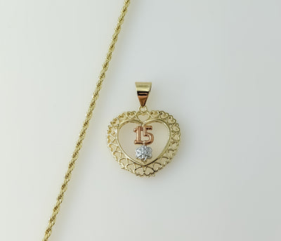 Plated Tri-Color Heart 