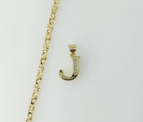Plated Dainty Letter "J" 3mm Star Chain Necklace