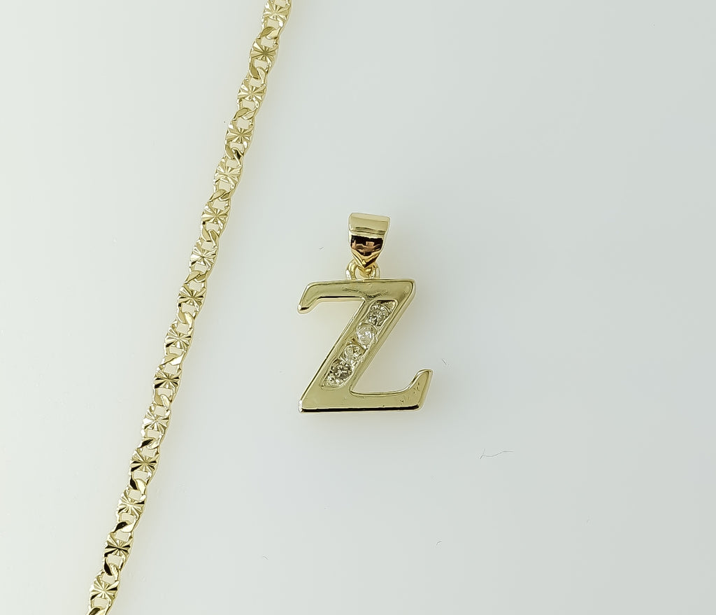 Plated Dainty Letter "Z" 2.5mm Star Chain Necklace