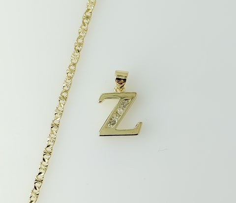 Plated Dainty Letter "Z" 2.5mm Star Chain Necklace